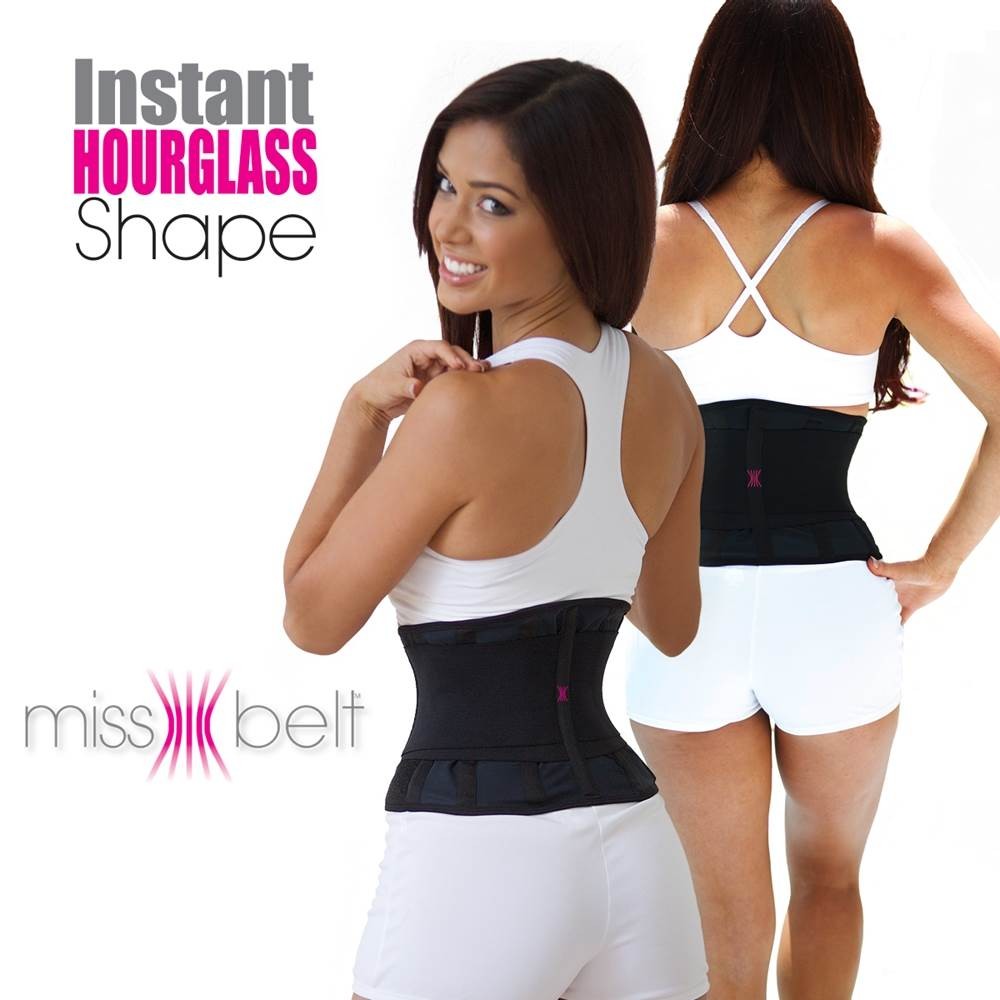 Ελαστική Zώνη Mέσης Σύσφιξης Και Αδυνατίσματος - Miss Belt S/M fits waist sizes 25''-32'' - Μαύρη