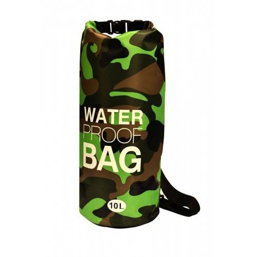 Αδιάβροχος αεροστεγής σάκος ΟΕΜ 10L Waterproof Roll-Up Dry Bag με λουρί ώμου που επιπλέει στο νερό - Πράσινο