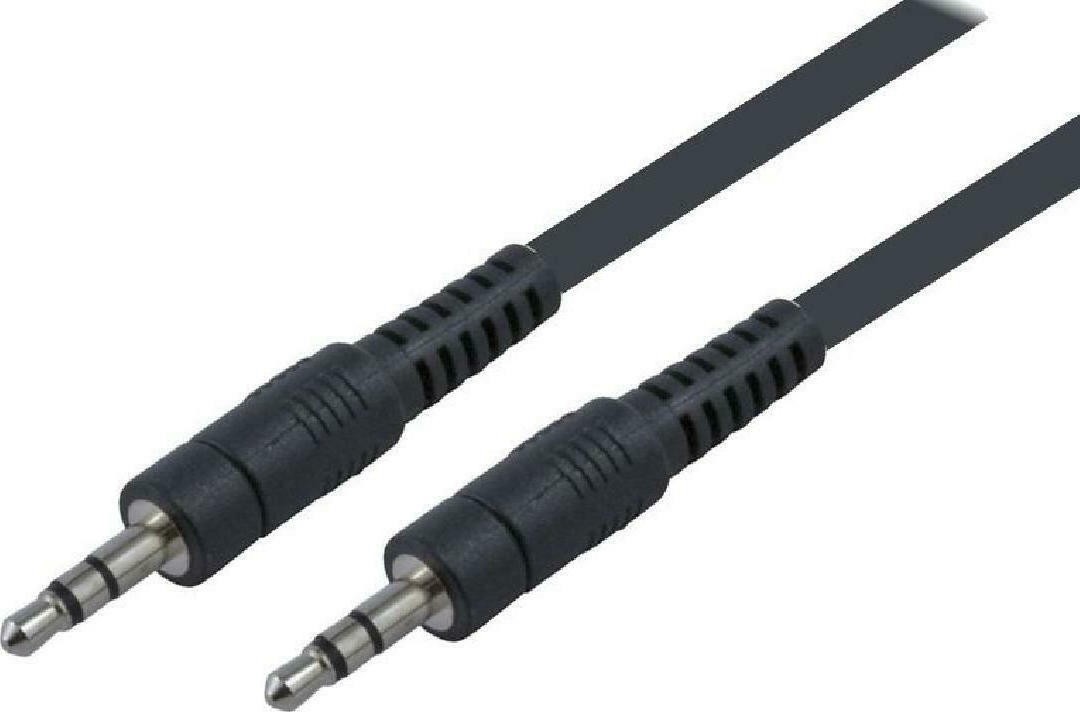 Powertech Audio Cable 3.5mm male - 3.5mm male (CAB-J007) καλώδιο Jack stereo σε Jack stereo Nickel Black 3m