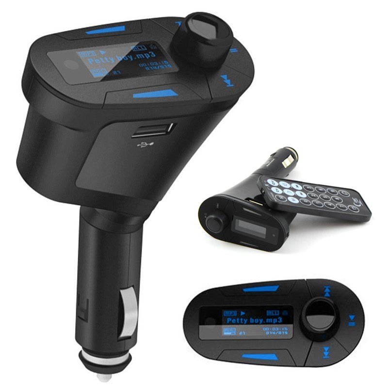 FM Transmitter για μετάδοση μουσικής στο αυτοκίνητο με USB MP3/WMA player - Μπλε
