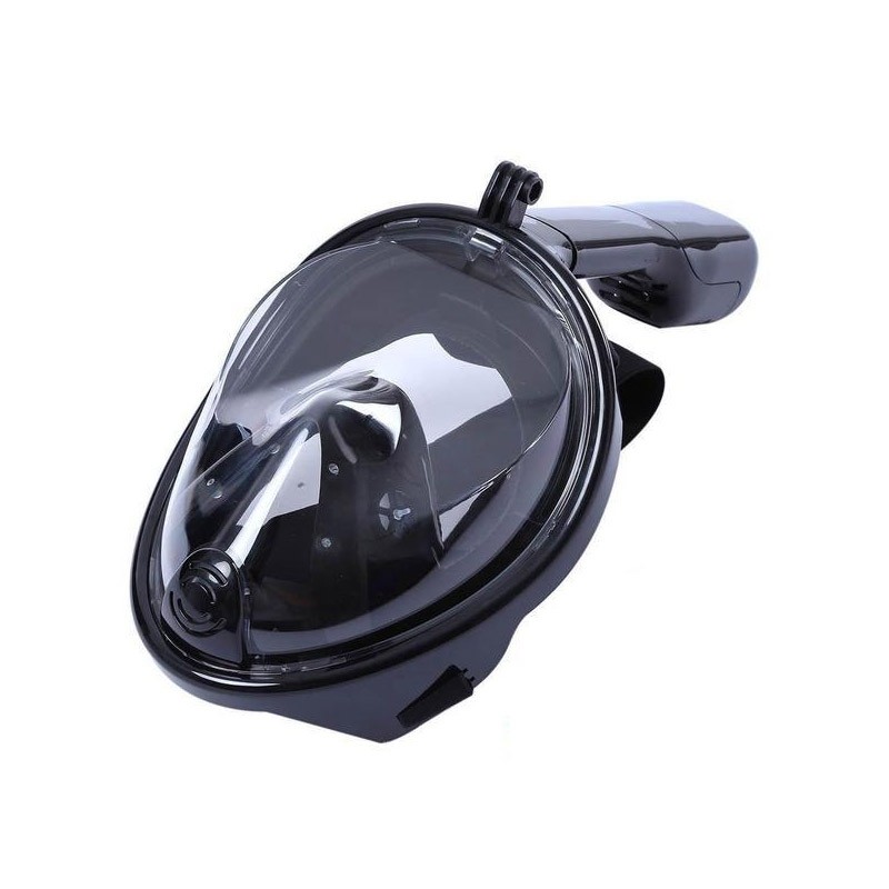  Μάσκα Θαλάσσης Full Face Μαύρη με Αναπνευστήρα και Βάση για Action Camera Free Breath M2068G