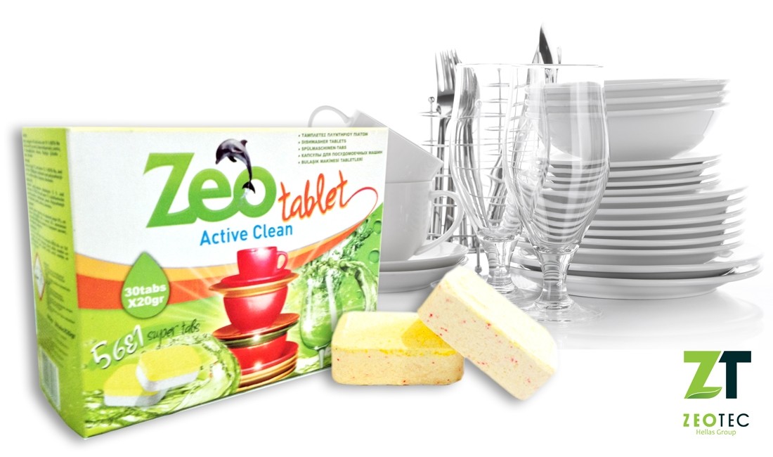 Zeo Tablet Active Clean - Απορρυπαντικό για πλυντήρια πιάτων 15 Ταμπλέτες