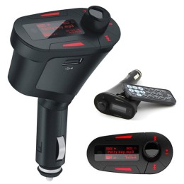 FM Transmitter για μετάδοση μουσικής στο αυτοκίνητο με USB MP3/WMA player - Κόκκινο